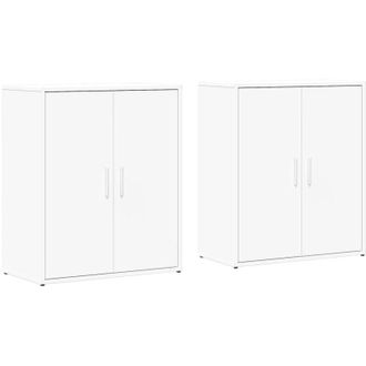 vidaXL Vidaxl - Aparador De Madera De Ingenier&iacute;a 2 Uds Blanco 60x31x70 Cm