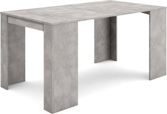 Skraut Home Consolle allungabile, Tavolo consolle allungabile, 160, Per 8 persone, Tavolo da pranzo, Stile moderno, Grigio Cemento - Skraut Home