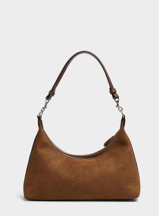 Simons Womens Velvety faux-suede shoulder bag