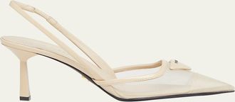 Prada Rete Nylon Mesh Slingback Pumps