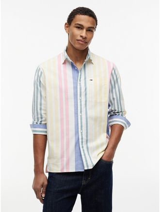 Tommy Hilfiger Mens Tommy Jeans Striped Oxford Shirt - Multi - XXL