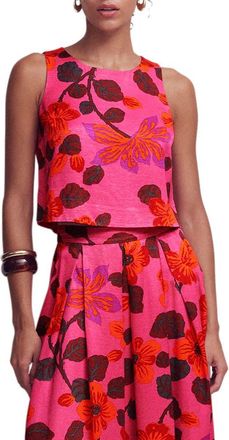 Boden Occasion Floral Faille Top in Pink Floral at Nordstrom, Size 0