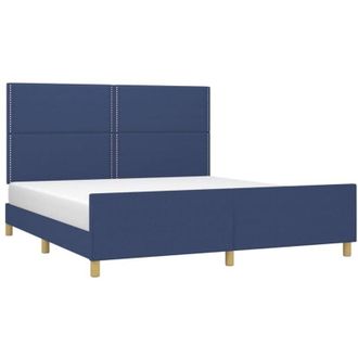 vidaXL Cama Sin Colch&oacute;n Tela Azul 180x200 Cm Vidaxl