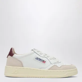 Autry Medalist sneakers in white/burgundy leather and suede