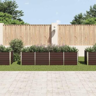Berkfield Home Garden Raised Bed Brown 320x80x77 cm Galvanised Steel | Size: 320 x 80 x 77 cm