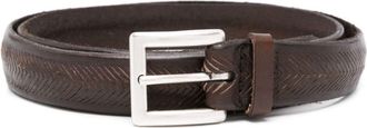 Orciani laser-cut leather belt - men - Calf Leather - 115 - Brown