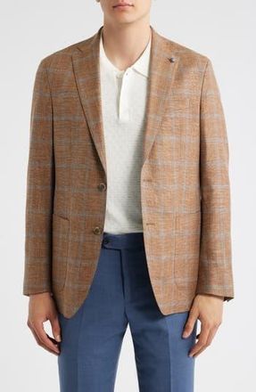 Jack Victor Hampton Tobacco Plaid Sport Coat at Nordstrom Rack, Size 44 Regular