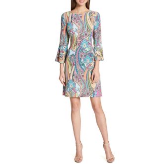 Tommy Hilfiger Womens Sleeve Dress, Bright Pink Multi, 8