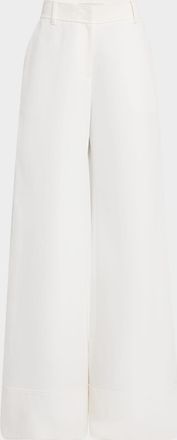 Lafayette 148 New York Charles Wide-Leg Twill Pants