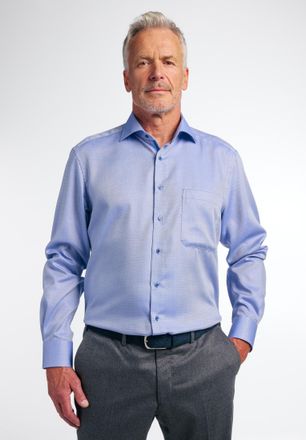 Eterna Langarmhemd ETERNA COMFORT FIT, Herren, Gr. 41, Normalgr&ouml;ssen, blau (royal blau), 100% Baumwolle, normal, Manschette, Hemden Langarmhemd, NON IRON (b&uuml;