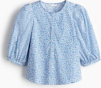H&M Popelinebluse - Blue