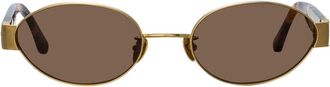 Linda Farrow SADIE LFL1469 C3 Womens Sunglasses Gold Size 53