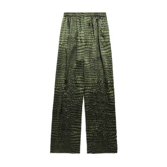 Balenciaga Wide Trousers, female, Green, Size: 2XS Wide Trousers
