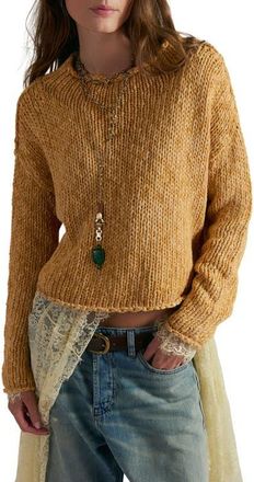 Free People Opal Roll Neck Crop Sweater in Sweet Potato at Nordstrom, Size X-Large