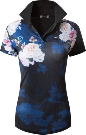 Jeansian Womens Sports Breathable Short Sleeve Polo T-Shirts Tee SWT301 Black S