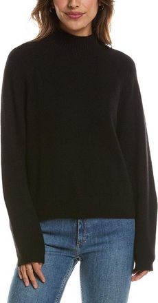 Fort&eacute; Cashmere Mix Stitch Raglan Mock Neck 100% Cashmere Sweater