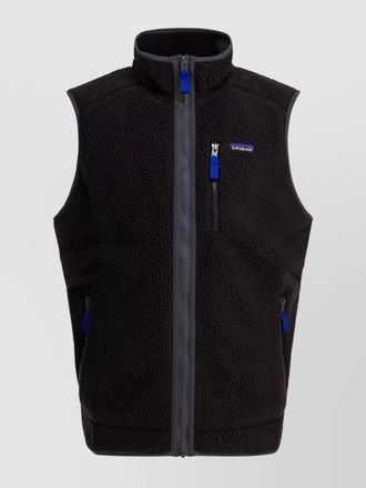 Patagonia sleeveless fleece vest high collar
