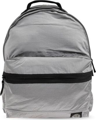 Stone Island Rugzak met logopatch - Heren - Rugzakken - Grijs - ONE Size - Tassen