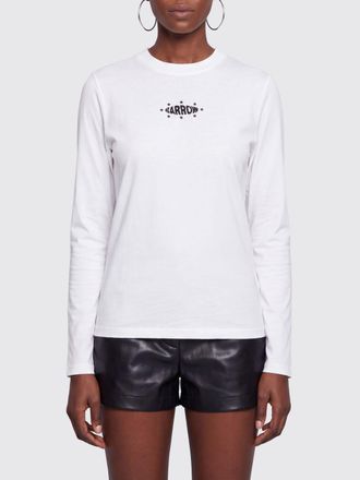 Barrow T-shirt slim fit a maniche lunghe in cotone con logo a contrasto