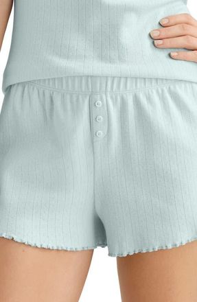 Tommy John Pointelle Rib Sleep Shorts in Blue/green at Nordstrom, Size X-Large