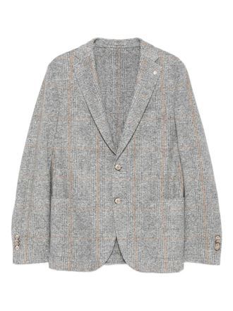L.B.M. 1911 checked blazer - men - Polycarbonite/Polyester/Cotton/Virgin Wool - 54 - Grey