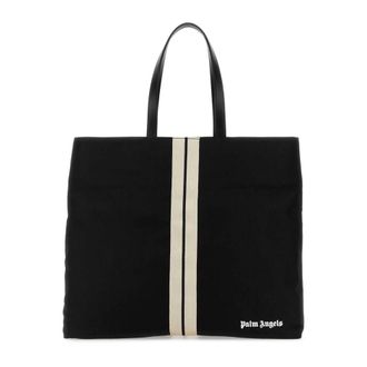 Palm Angels Canvas Shopping Bag - Heren - Shoppers - Zwart - ONE Size - Katoen - Tassen