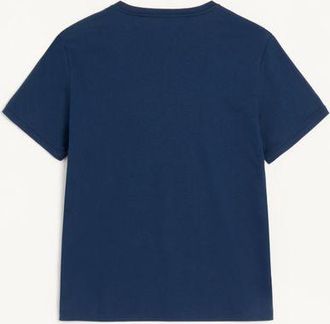 Valentino T-Shirt Valentino in cotone mercerizzato con VLogo sul petto Uomo BLU XXL