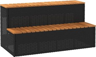 vidaXL Vidaxl Bordo Per Vasca Idromassaggio Nero Polyrattan&massello