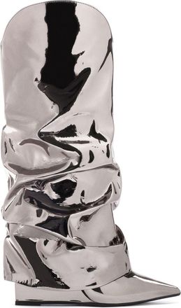 Le Silla Andy 120mm metallic-effect boots - women - Other fibres - 37.5 - Silver