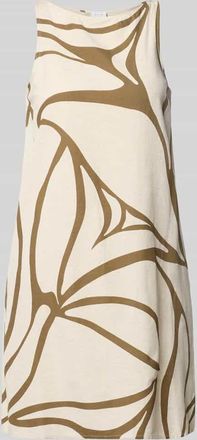 Vila Minikleid mit Leinen-Anteil und U-Boot-Ausschnitt in Beige, Gr&ouml;&szlig;e 34