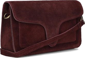 Notre-V Margot Suede Bag - Dames - Schoudertassen - Rood - ONE Size - Su&egrave;de - Tassen