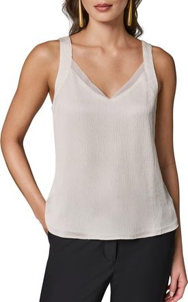 DKNY Chiffon Trim Shell Top in Cream at Nordstrom, Size X-Small