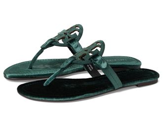 Tory Burch Miller Sandal Womens Shoes Deep Teal : 10.5 M, Leather