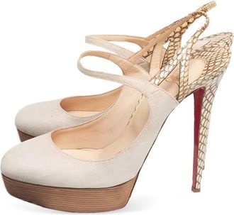 Christian Louboutin Pumps Bretelle con cinturino posteriore 135mm - Beige