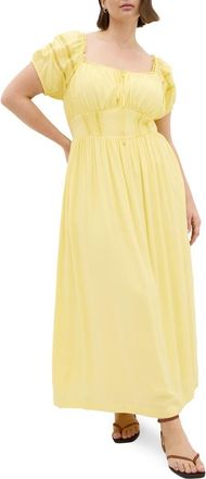 City Chic Arielle Maxi Dress in Lemon Zest at Nordstrom, Size Xxxs