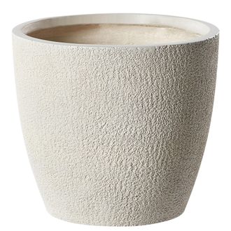 Beliani Maceta De Mezcla De Arcilla Blanco Crema 36 Cm Fibra Arcilla Resistente Kannia