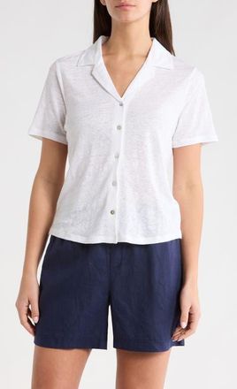 Tommy Bahama Linnea Linen Camp Shirt in White at Nordstrom, Size X-Small