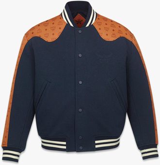 MCM Ponte Varsity Jacket In Monogram Neoprene Jacquard