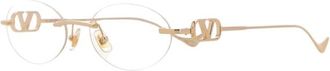Valentino Garavani VLogo Oval Zonnebril - Dames - Zonnebrillen - Beige - ONE Size - Accessoires