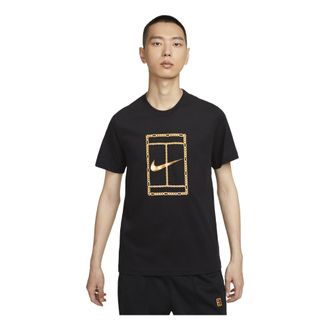 Nike Court Heritage Dri-FIT T-Shirt Black Gold HF6218-010