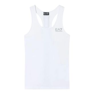 Emporio Armani Sleeveless Tops, female, White, Size: XS Tanktops