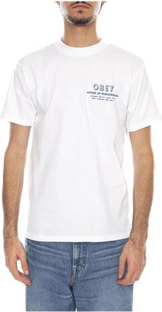 Obey Logo T-shirt - Heren - T-shirts - Wit - XL - Katoen - Tops