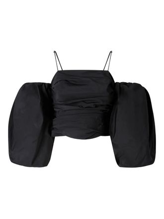 Pinko balloon-sleeve draped top - Black