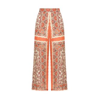 Maliparmi Wide Trousers, female, Beige, Size: 2XS Sunset Paisley Trousers