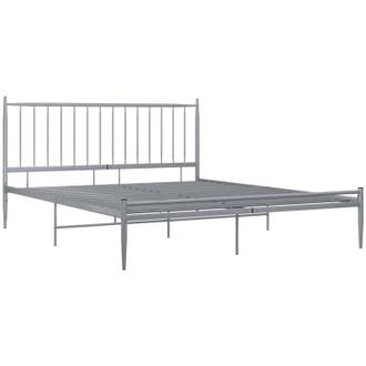 vidaXL Bed Frame without Mattress Grey Metal 200x200 cm Vidaxl