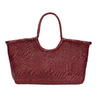 Dragon Diffusion Nantucket Optical Woven Leather Shopper - - Bags - Donna - Rosso - ONE SIZE