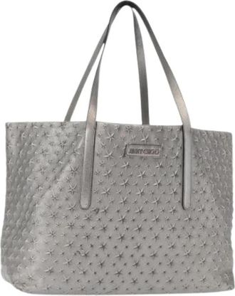 Jimmy Choo London Pre-owned Tote Bag - Dames - Vintage Shopper - Grijs - ONE Size - Leer - Vintage