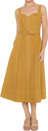 FORE COLLECTION Cider Sippin Belted Dress In Caramel