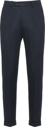 Devore Incipit Blue Tailored Wool Straight-Leg Pants