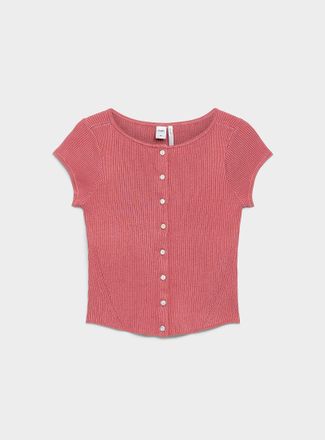 Twik Womens Boat-neck short-sleeve Cardigan Sweater